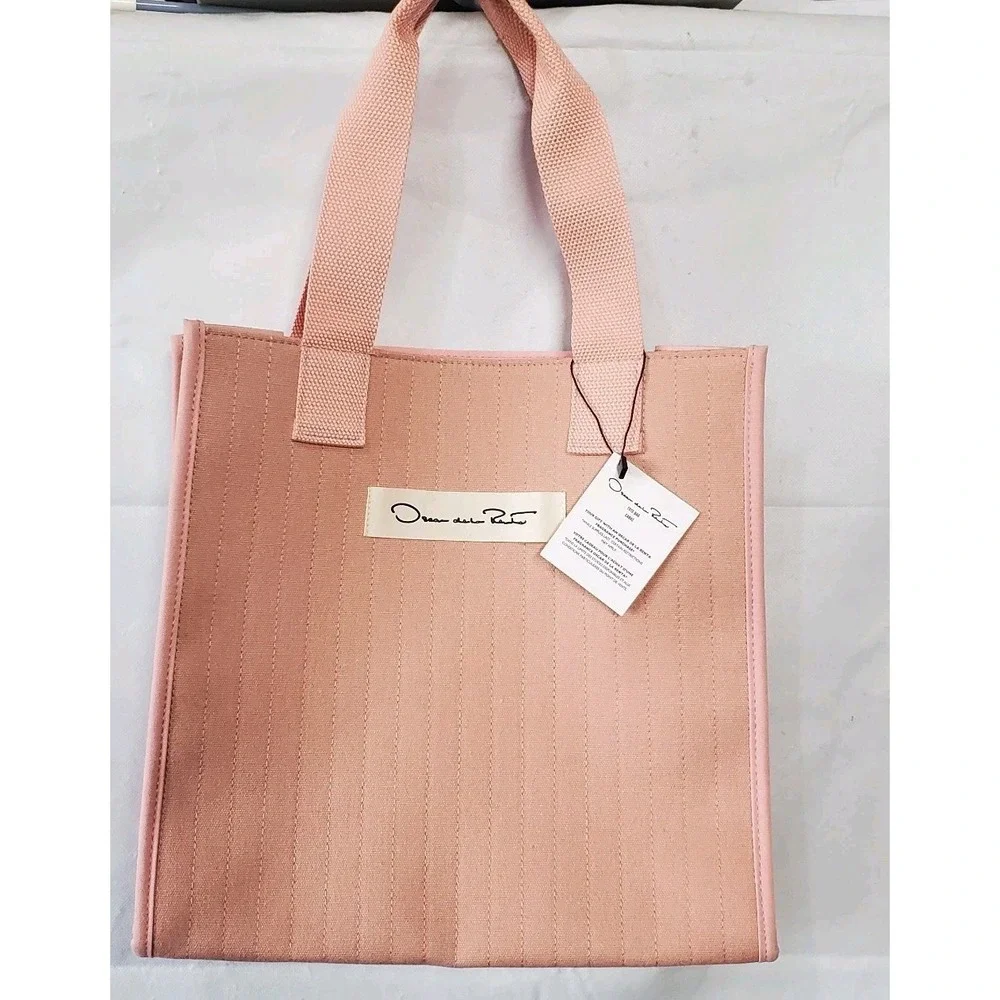 Oscar De La Renta‎ Fragrances GWP Small Tote Bag NEW Pink Recycled Canvas Blend